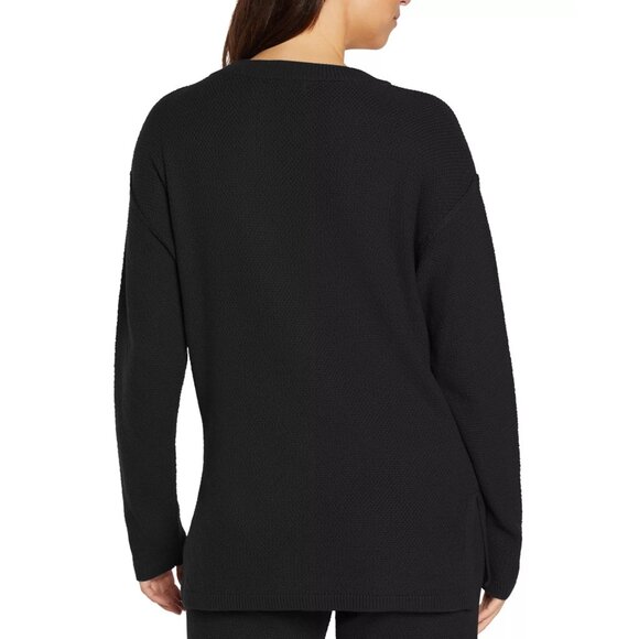 Three Dots Womens Long Sleeves Front Button Parma Henley Top Black Size XS NWT - Picture 4 of 5